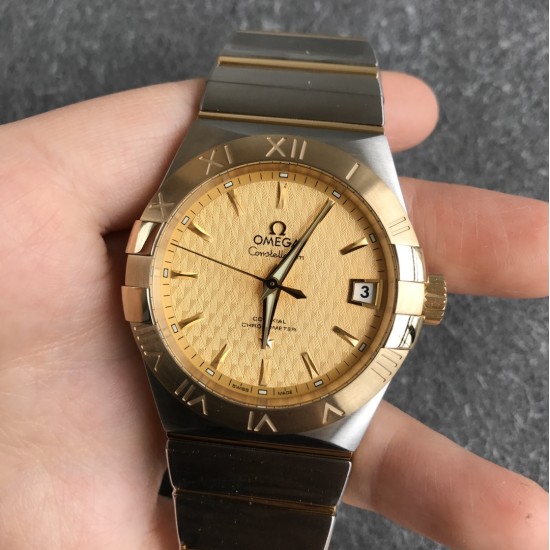  Omega-Constellation Co-Axial 38mm YG/SS Gold Dial VSF Asia 8500