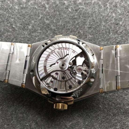  Omega-Constellation Co-Axial 38mm YG/SS White VSF Asia 8500