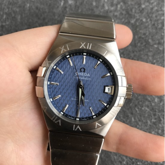  Omega-Constellation Co-Axial 38mm SS/SS Blue Dial VSF Asia 8500