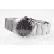  Omega-Constellation Ladies 28mm SS/SS Black Patterned Dial Stk AF Swiss Qtz