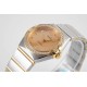  Omega-Constellation Ladies 28mm Diamonds YG/SS Gold Dial Dia AF Swiss Qtz