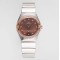  Omega-Constellation Ladies 28mm Diamonds RG/SS RG Dial Dia AF Swiss Qtz