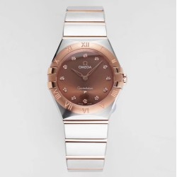  Omega-Constellation Ladies 28mm RG/SS RG Dial Dia AF Swiss Qtz