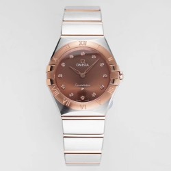  Omega-Constellation Ladies 28mm RG/SS RG Dial Dia AF Swiss Qtz