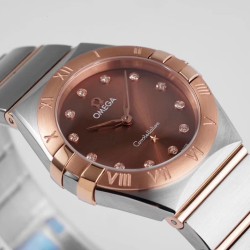  Omega-Constellation Ladies 28mm RG/SS RG Dial Dia AF Swiss Qtz
