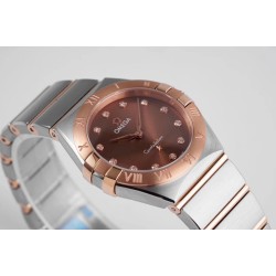  Omega-Constellation Ladies 28mm RG/SS RG Dial Dia AF Swiss Qtz