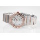  Omega-Constellation Ladies 28mm Diamonds RG/SS White Dial Dia AF Swiss Qtz