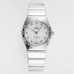  Omega-Constellation Ladies 28mm SS/SS White Dial Dial AF Swiss Qtz