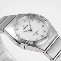  Omega-Constellation Ladies 28mm SS/SS White Dial Dial AF Swiss Qtz