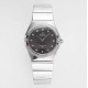  Omega-Constellation Ladies 28mm Diamonds SS/SS Black Dial Dial AF Swiss Qtz
