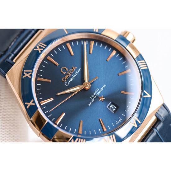  Omega-Constellation 2020 41mm RG/LE Blue Dial BLSF A8900