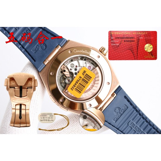  Omega-Constellation 2020 41mm RG/LE Blue Dial BLSF A8900