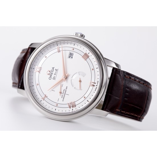  Omega-De Ville Prestige Power Reserve 40MM SS/SS White/RG TWF A2824