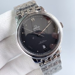  Omega-De Ville Prestige Mens 39MM SS/SS Black Patterned TWF Asia 2824