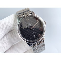  Omega-De Ville Prestige Mens 39MM SS/SS Black Patterned TWF Asia 2824