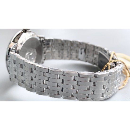  Omega-De Ville Prestige Mens 39MM SS/SS Black Patterned TWF Asia 2824