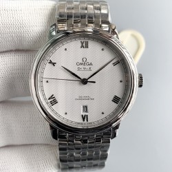  Omega-De Ville Prestige Mens 39MM SS/SS White Patterned TWF Asia 2824