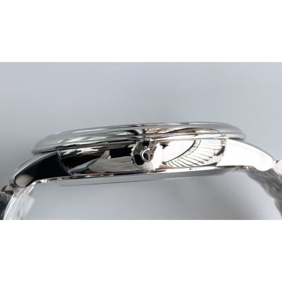  Omega-De Ville Prestige Mens 39MM SS/SS White Patterned TWF Asia 2824