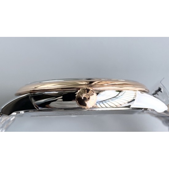  Omega-De Ville Prestige Mens 39MM RG/SS White Patterned Dial TWF Asia 2824