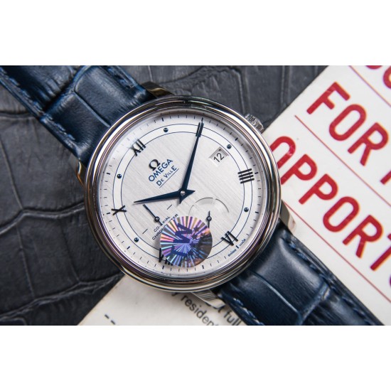  Omega-De Ville Prestige Power Reserve 40MM SS/SS Silver/Blue TWF A2824