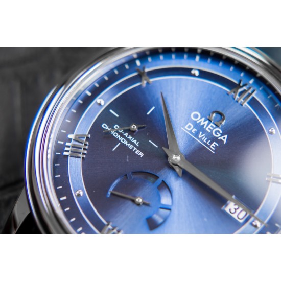  Omega-De Ville Prestige Power Reserve 40MM SS/SS Blue Dial TWF A2824