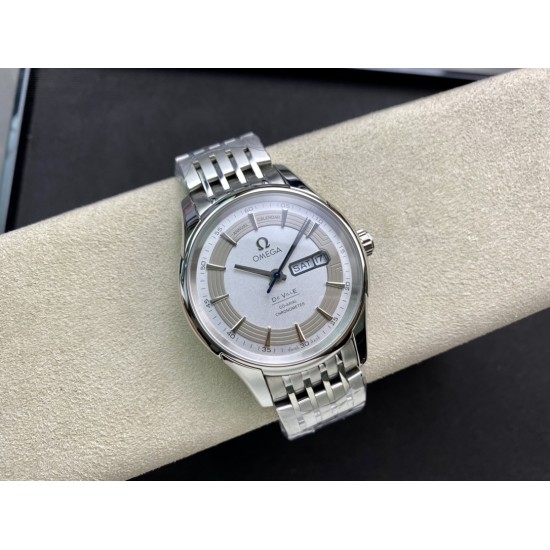  Omega-De Ville Mens Co-Axial 41MM SS/SS White/Stick VSF A8500