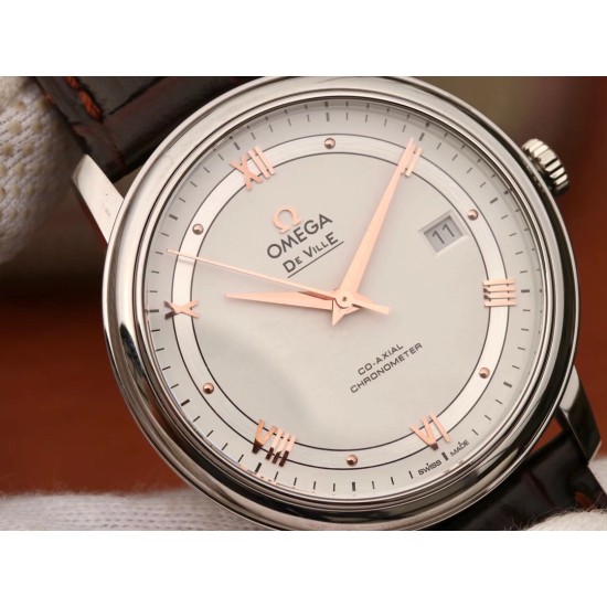  Omega-De Ville Prestige Mens 40MM SS/LE White MKS MY9015