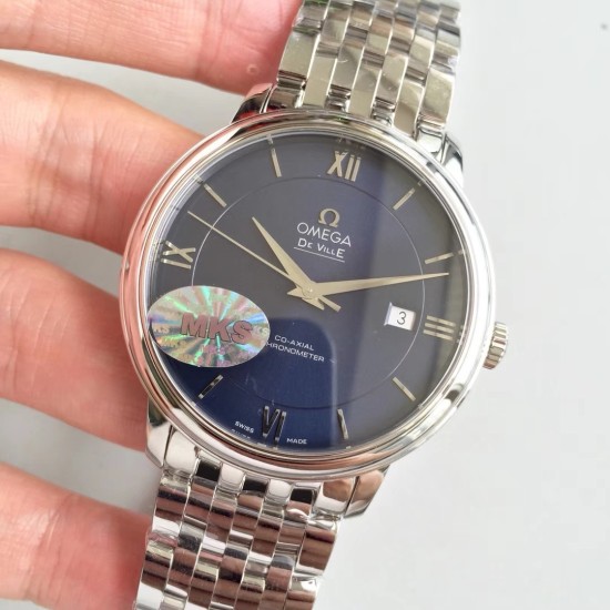  Omega-De Ville Prestige Mens 40MM SS/SS Blue MKS MY9015