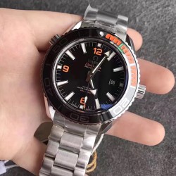  Omega-Planet Ocean 43.5mm SS/SS Black/Org OMF Asia 2836 Mod
