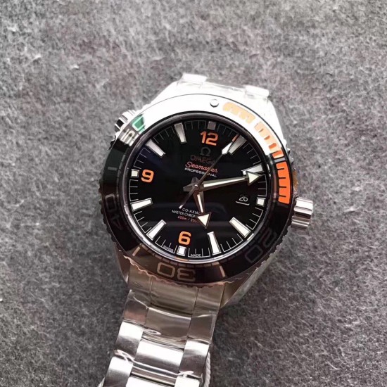  Omega-Planet Ocean 43.5mm SS/SS Black/Org OMF Asia 2836 Mod
