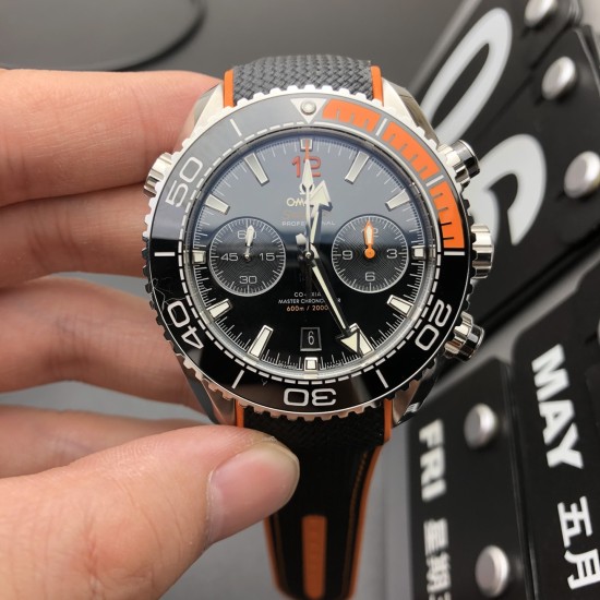  Omega-Planet Ocean Chrono 45.5mm SS/SS (Org) Black OMF V4 A7750 Mod