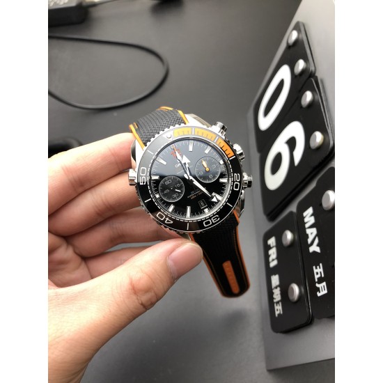  Omega-Planet Ocean Chrono 45.5mm SS/SS (Org) Black OMF V4 A7750 Mod