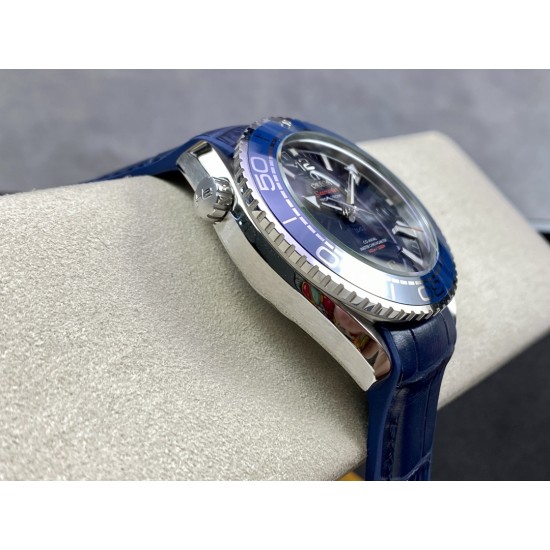  Omega-Planet Ocean 600m 43.5mm SS/LE Blue Dial BF A8900