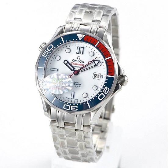  Omega-Seamaster Commander 007 41MM SS/SS White URF MY8205 Mod