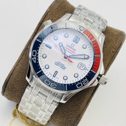  Omega-Seamaster 300m James Bond 007 2019 42mm SS/SS White Dial OMF A8806