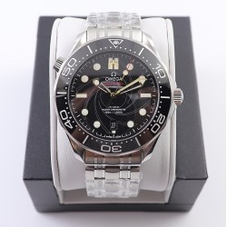  Omega-Seamaster 300m 007 50th 42MM SS/SS Black Dial OMF A2824