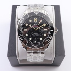  Omega-Seamaster 300m 007 50th 42MM SS/SS Black Dial OMF A2824
