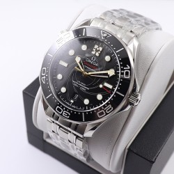  Omega-Seamaster 300m 007 50th 42MM SS/SS Black Dial OMF A2824