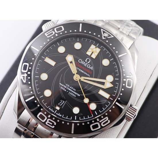  Omega-Seamaster 300m 007 50th 42MM SS/SS Black Dial OMF A2824