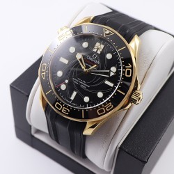  Omega-Seamaster 300m 007 50th 42MM YG/RU Black Dial OMF A2824