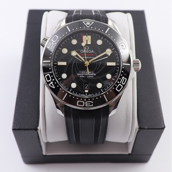  Omega-Seamaster 300m 007 50th 42MM SS/RU Black Dial OMF A2824