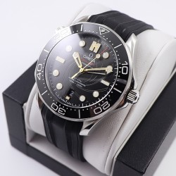  Omega-Seamaster 300m 007 50th 42MM SS/RU Black Dial OMF A2824