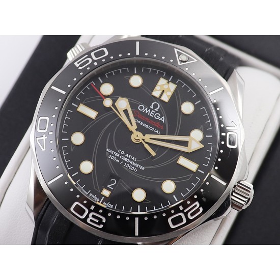  Omega-Seamaster 300m 007 50th 42MM SS/RU Black Dial OMF A2824