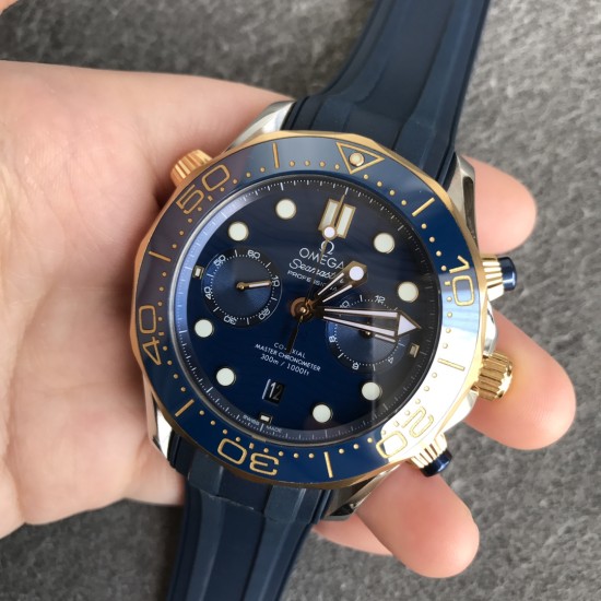  Omega-Seamaster 300m Chrono 44MM SS/RU Blue UMF Asia 9900
