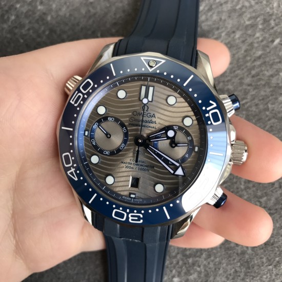  Omega-Seamaster 300m Chrono 44MM SS/RU Grey Textured Diaml UMF Asia 9900