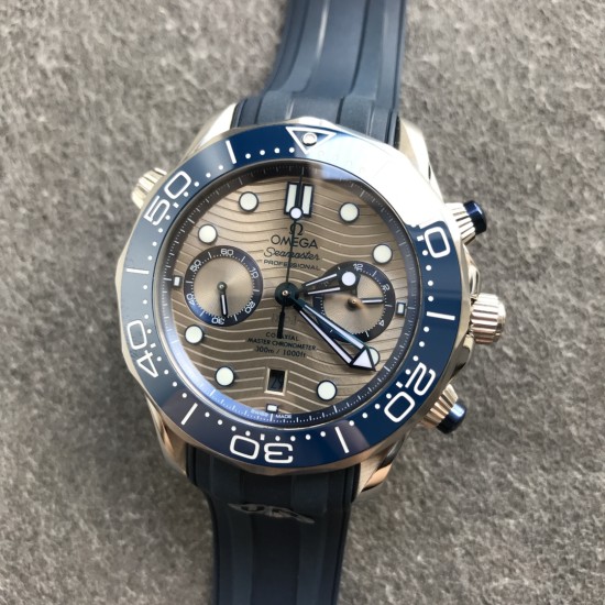  Omega-Seamaster 300m Chrono 44MM SS/RU Grey Textured Diaml UMF Asia 9900