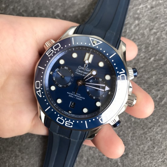  Omega-Seamaster 300m Chrono 44MM SS/RU Blue UMF Asia 9900