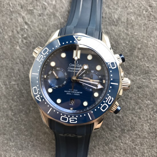  Omega-Seamaster 300m Chrono 44MM SS/RU Blue UMF Asia 9900