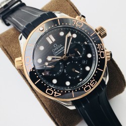  Omega-Seamaster 300M Chronograph 44mm SS/RG/RU Black Dial TWF A9900