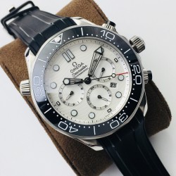  Omega-Seamaster 300M Chronograph 44mm SS/RU White Dial TWF A9900